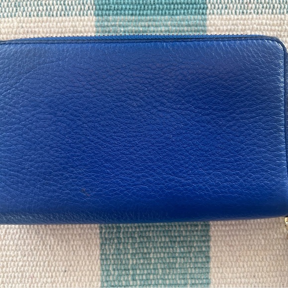 Kate Spade Madison Double Zip Wristlet Vibrant Blue Leather Wallet/Wristlet - Picture 3 of 5
